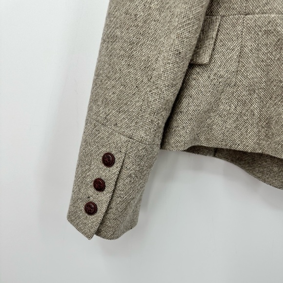 Barney’s Wool Blazer Jacket Womens 6 Tan Khaki Double Breasted - Picture 6 of 7
